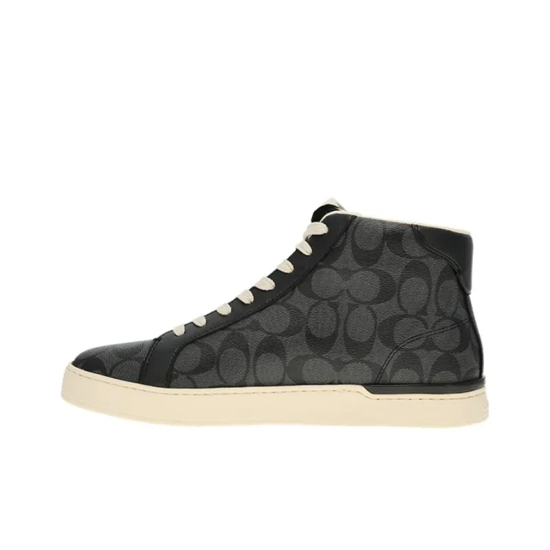 COACH Clip Stylish Skateboarding Shoes Men's Black-0