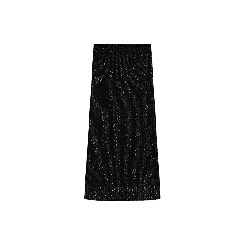 Massimo Dutti Knit Long Skirts Women's Black-1
