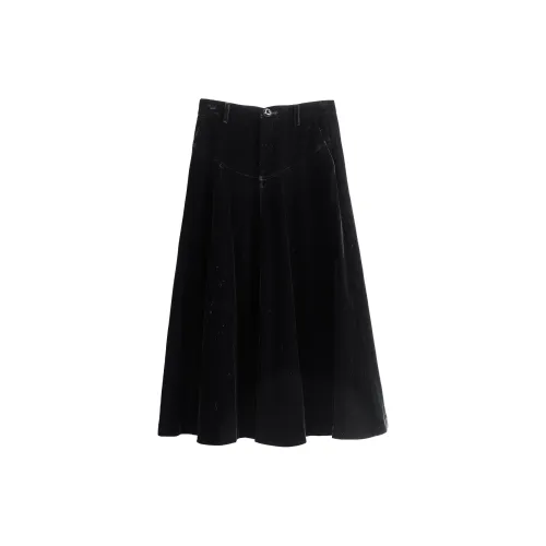 Olrain Casual Long Skirts Women's Obsidian Black