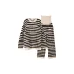 Women's Black and Apricot Stripes Abdominal Heating Belt