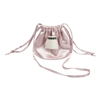 Tenera Recycled Polyester One Shoulder Backpack Makeup Bag Small Size Unisex Pink/Silver Gray