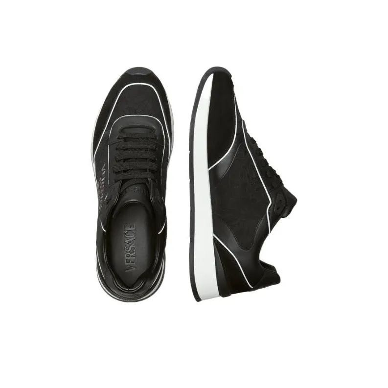 VERSACE Logo-embroidered Panelled Sneakers-4