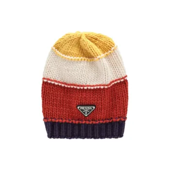 PRADA Wool Cashmere Metal Beanies Women's Multicolor
