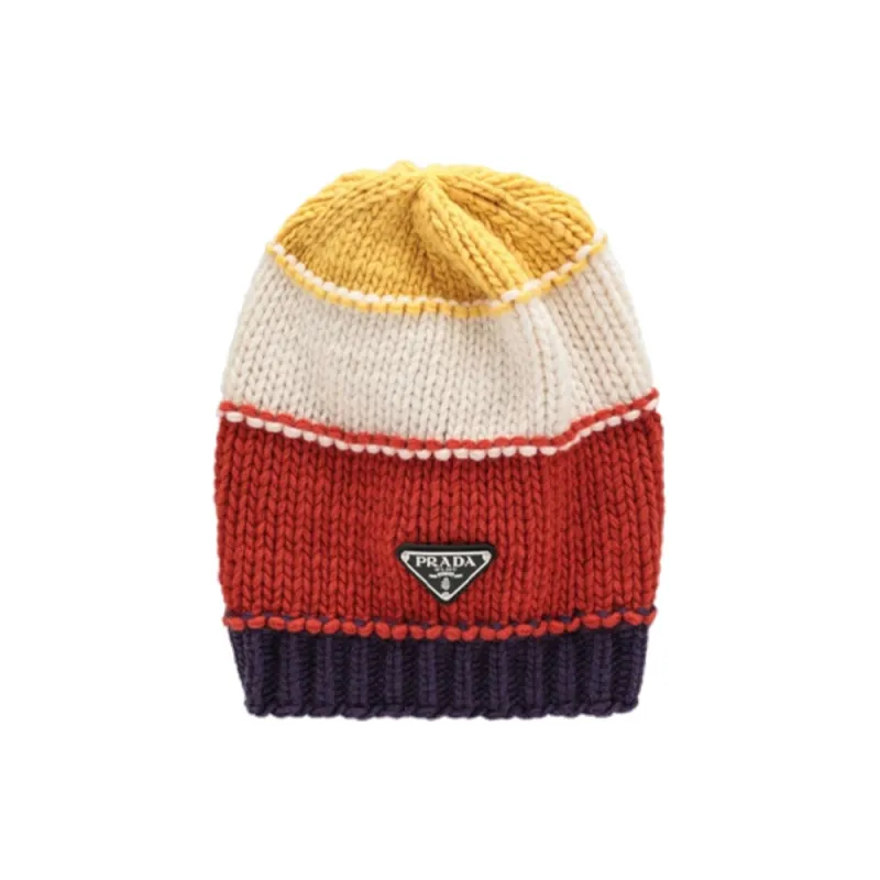 PRADA Wool Cashmere Metal Beanies Women's Multicolor-0