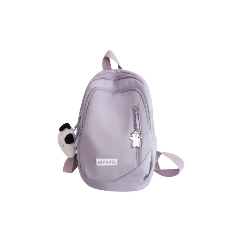 OUZIHUANG Nylon Fabric Backpack Regular Women's Black/White/Red/Purple/Pink-9
