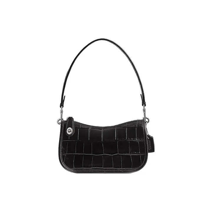 COACH Swinger Cow Leather Handbag Shoulder Bag Small Size Women's Black-0