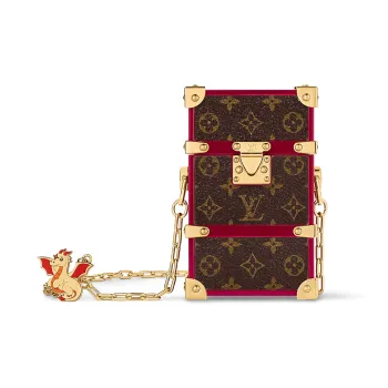 LOUIS VUITTON Trunk Monogram Coated Canvas Shoulder Bag Crossbody Bag Women's Brown & Burgundy