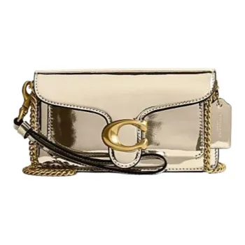 COACH Tabby Cow Leather Messenger Bag, Handbag, Shoulder Bag Women's Brass Hardware & Gold