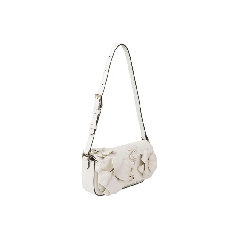 Jimmy Choo Avenue Calfskin Envelope Bag Handbag Shoulder Bag Women's Latte Multicolor Light Gold-1