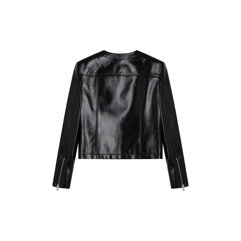 THEORY Leather Jacket Women's Black-1