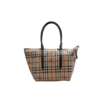 Burberry PVC One Shoulder Handbags Women's Light Brown