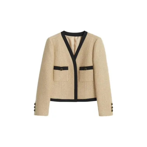 Yiner Jackets Women's Champagne Gold