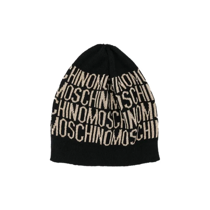 MOSCHINO Intarsia-logo Fine-knit Beanie-0
