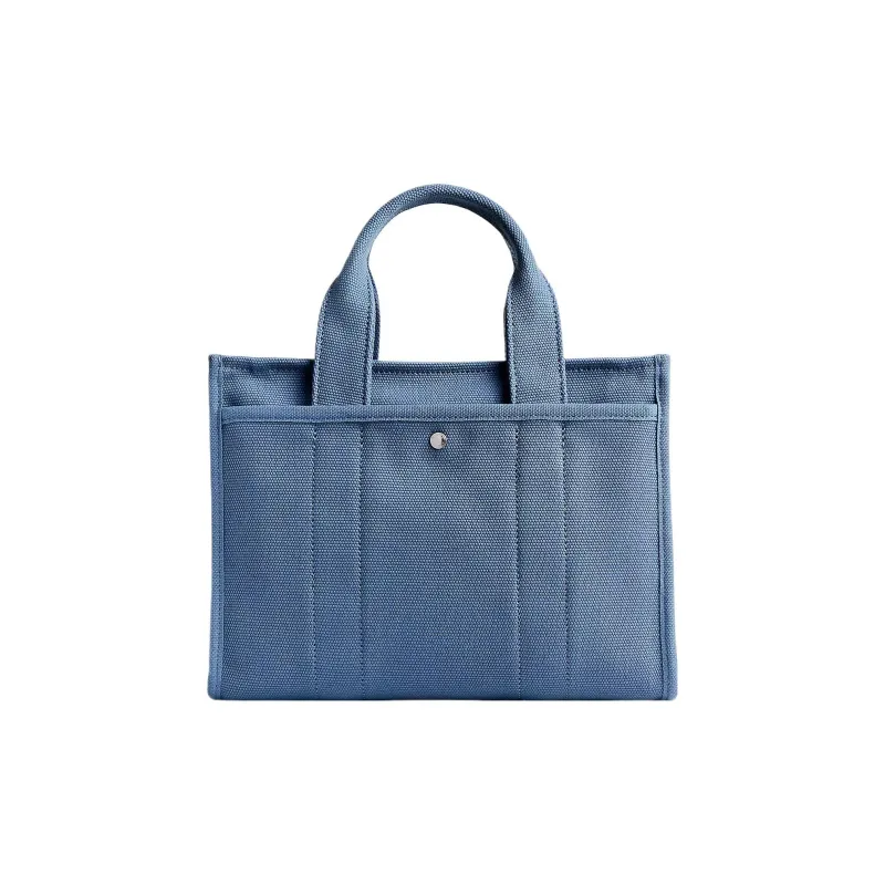 COACH Cargo Canvas Tote Bag, Shopping Bag, Canvas Bag, Handbag Medium Size Women's Silver & Slate Blue-1