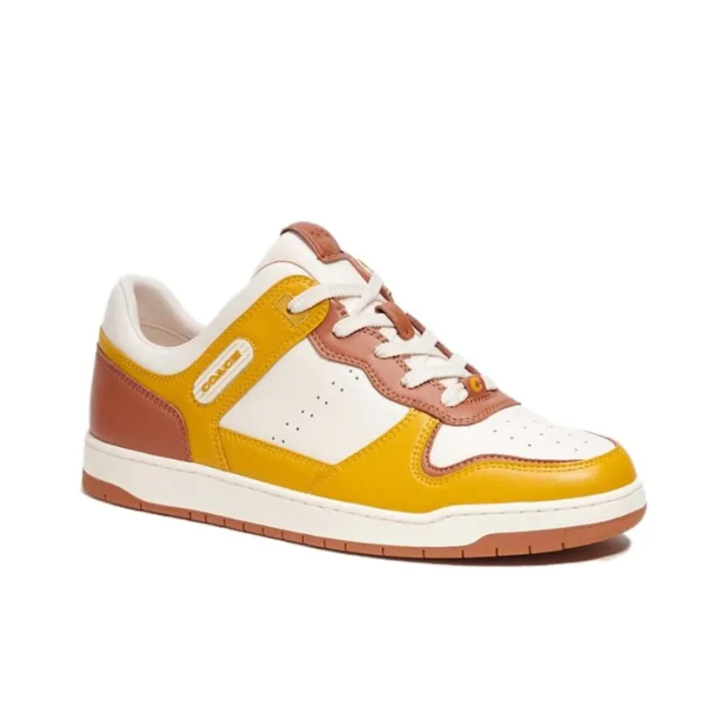 COACH Low Top Stylish Skateboarding Shoes Men's Yellow Brown-2