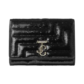 Jimmy Choo Avenue Leather Clutches Crossbody Bags Shoulder Bags Women's Black