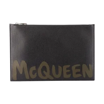Alexander McQueen Leather Clutch Men's Black