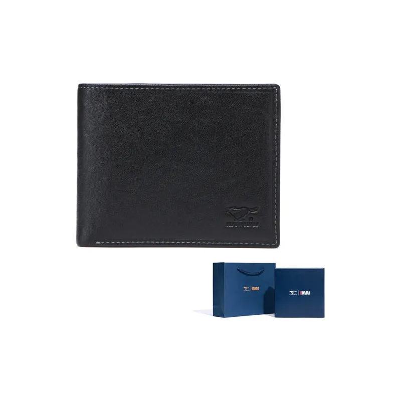 SEPTWOLVES Top Grain Cow Leather Wallet Regular Men's Black-2