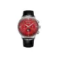 RGA8218-White Case Red Dial Black Leather Strap