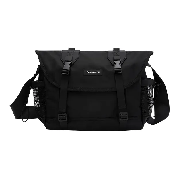 SEM/R Permanent Collaboration Nylon Messenger Bag, Shoulder Bag Unisex White Green Tone/Ecru/Black-4