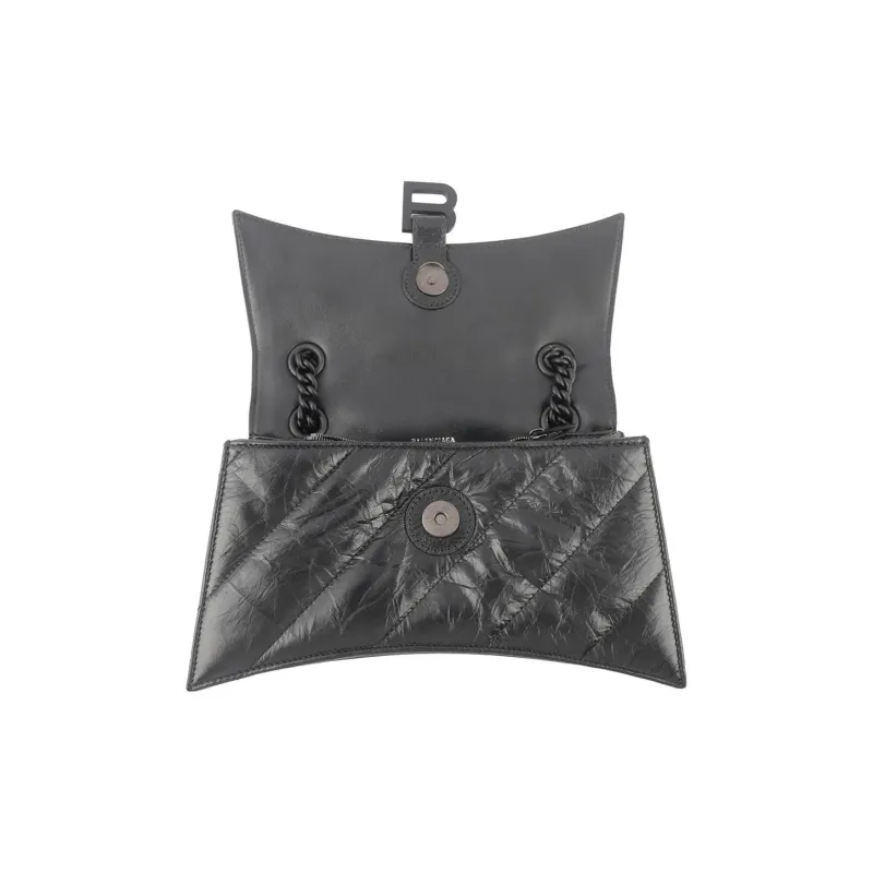Balenciaga Calfskin Shoulder Bag, Crossbody Bag Regular Women's Black-5
