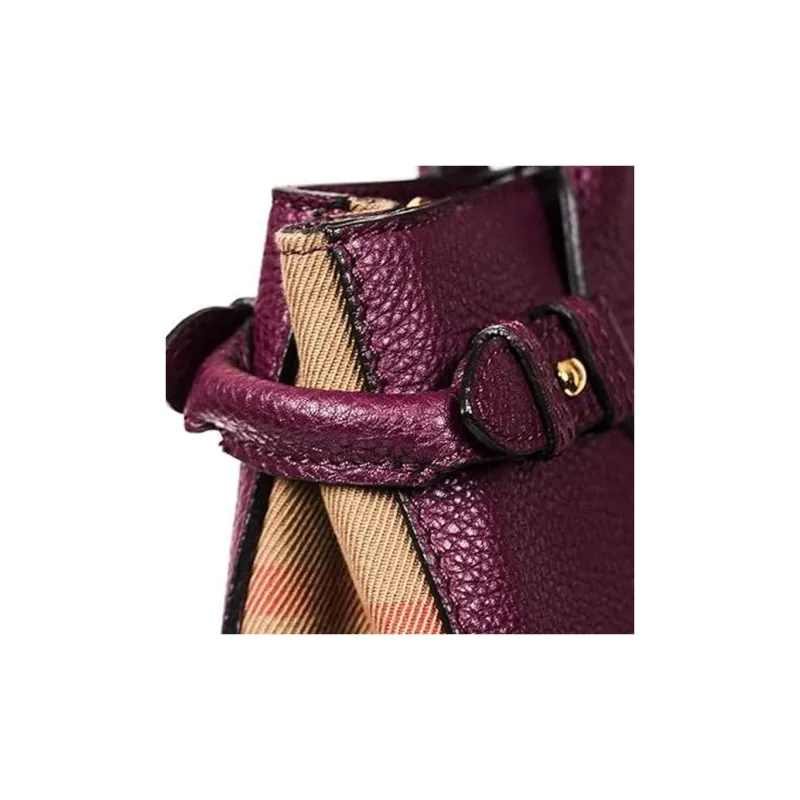 Burberry Calfskin Shoulder Bag Crossbody Bag Handbag Women's Purple-5