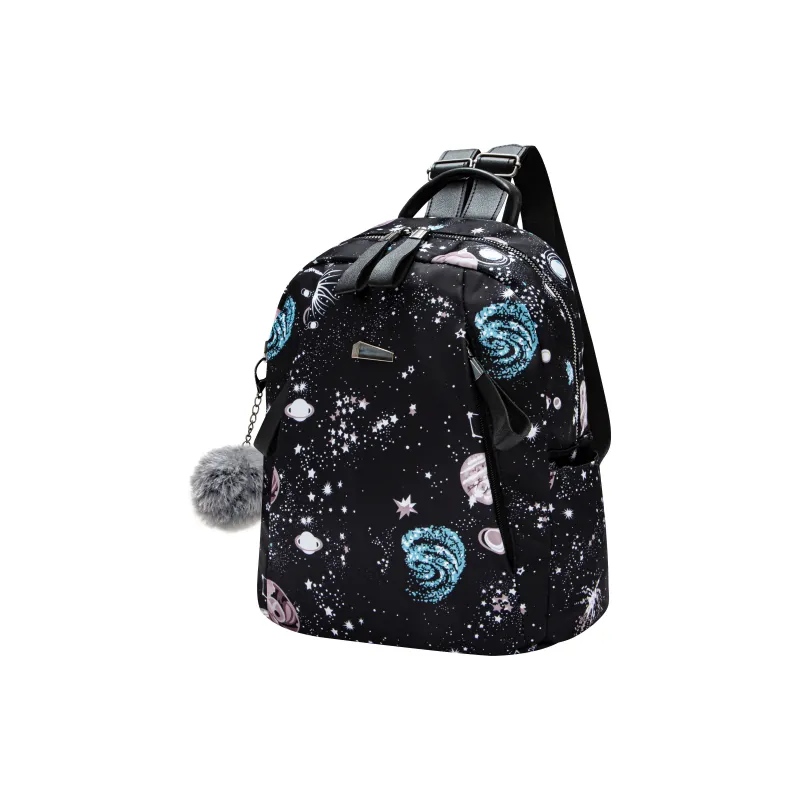 GF Fabric Oxford Backpack Large Size Women's Black-4