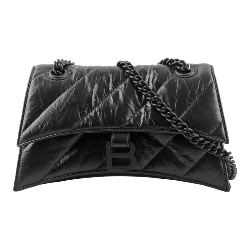 Balenciaga Calfskin Shoulder Bag, Crossbody Bag Regular Women's Black-0