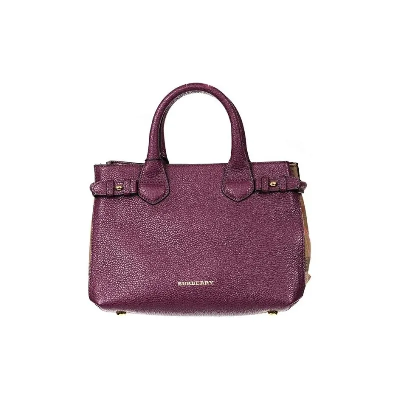 Burberry Calfskin Shoulder Bag Crossbody Bag Handbag Women's Purple-0