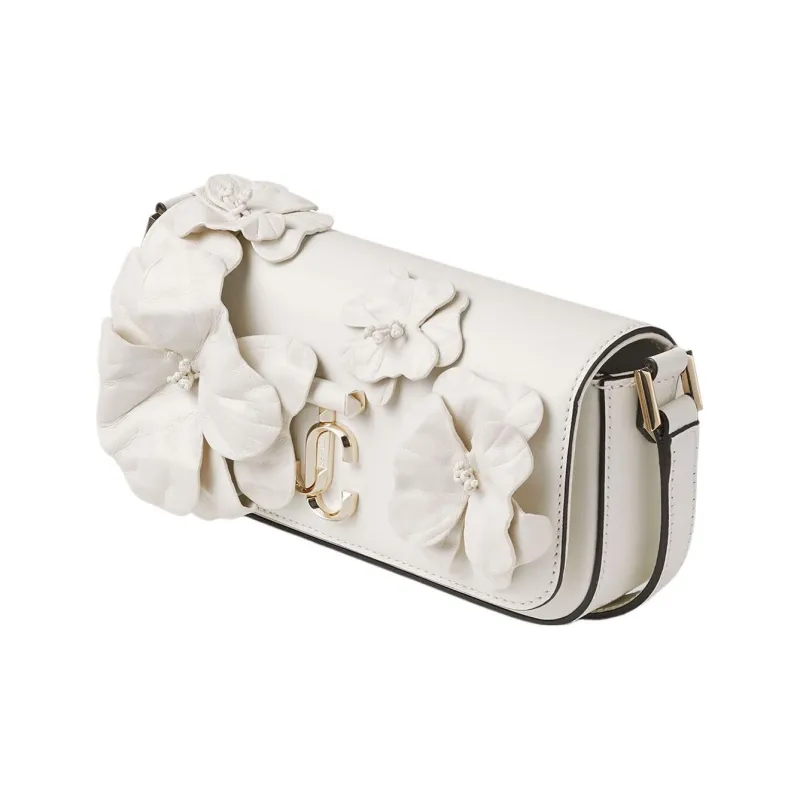 Jimmy Choo Avenue Calfskin Envelope Bag Handbag Shoulder Bag Women's Latte Multicolor Light Gold-2