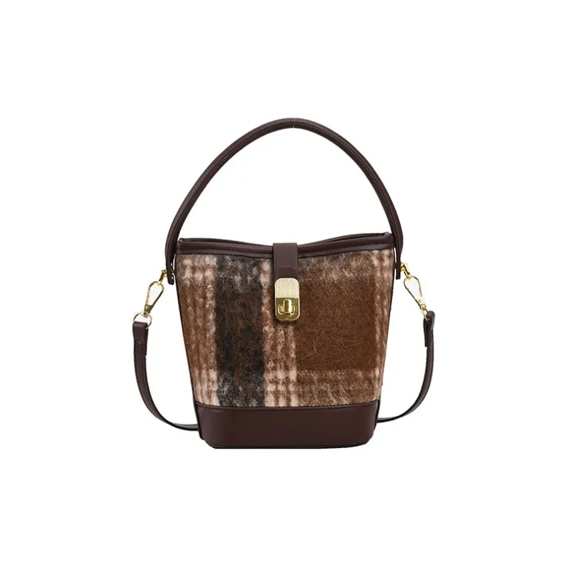 JANE KLAIN Fabric With PU Bucket Bag Handbag Shoulder Bag Crossbody Bag Armhole Bag Regular Women's Black/Blue/Brown-17