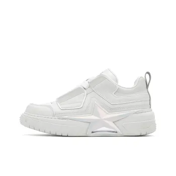 PENTAGONAL HEART Stepping Star Dream Series Skateboard Shoes Unisex Low Top Curtain White/White Gold