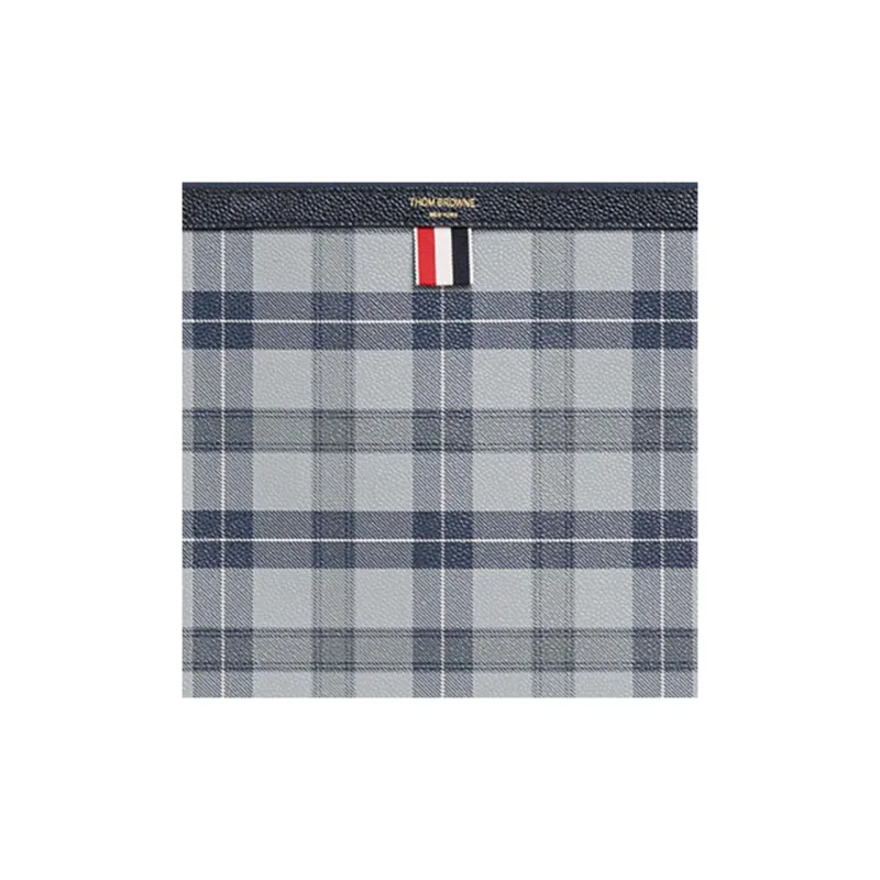THOM BROWNE All Over Tartan Print Medium Clutch Bag-3