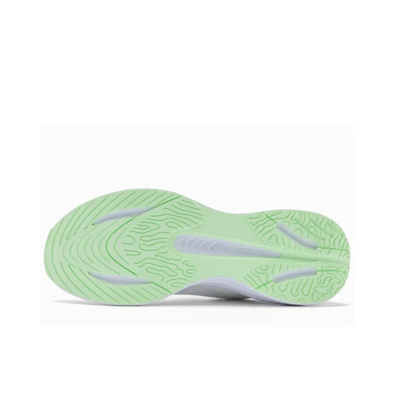 QIAODAN Anti Slip Wear Resistant Low Top Super Light Q COZY SOFT Sprint Running Shoes Women's White Crane Cyan-4