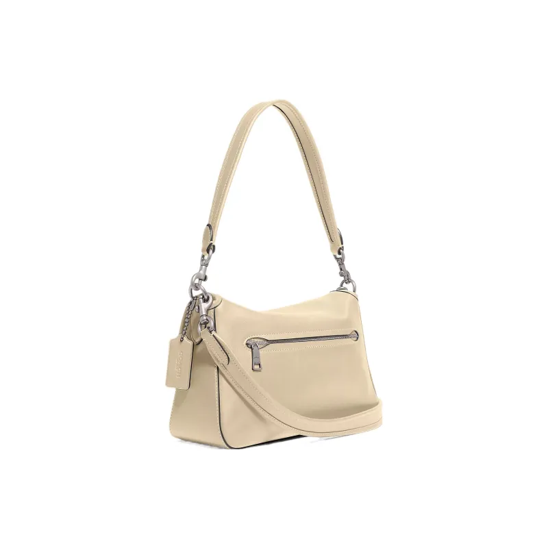 COACH Soft Tabby Cow Leather Handbag, Shoulder Bag Medium Size Women's Ivory-1