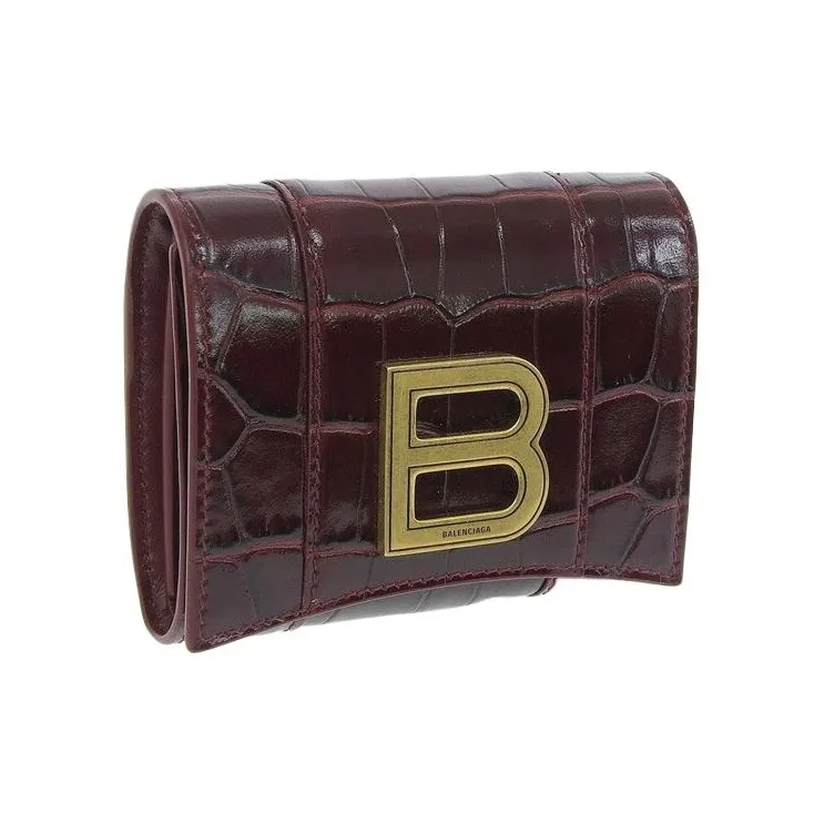 Balenciaga Leather Wallet Mini Women's Red-1
