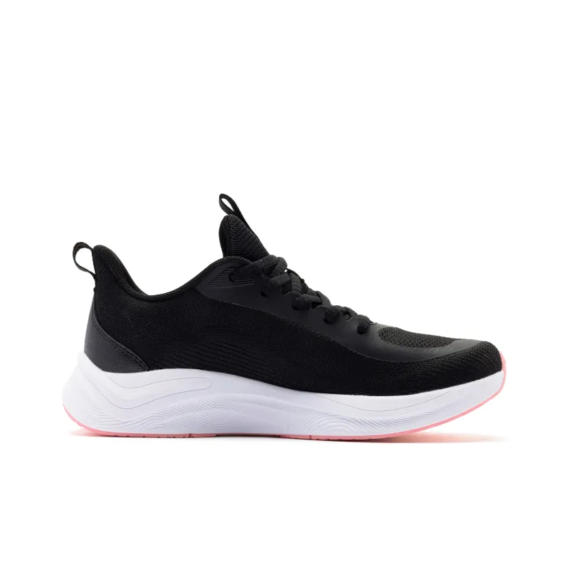 QIAODAN Cushioning, Wear Resistant Low Top Super Light Q COZY SOFT Sprint Running Shoes Women's Black Austin Pink-1