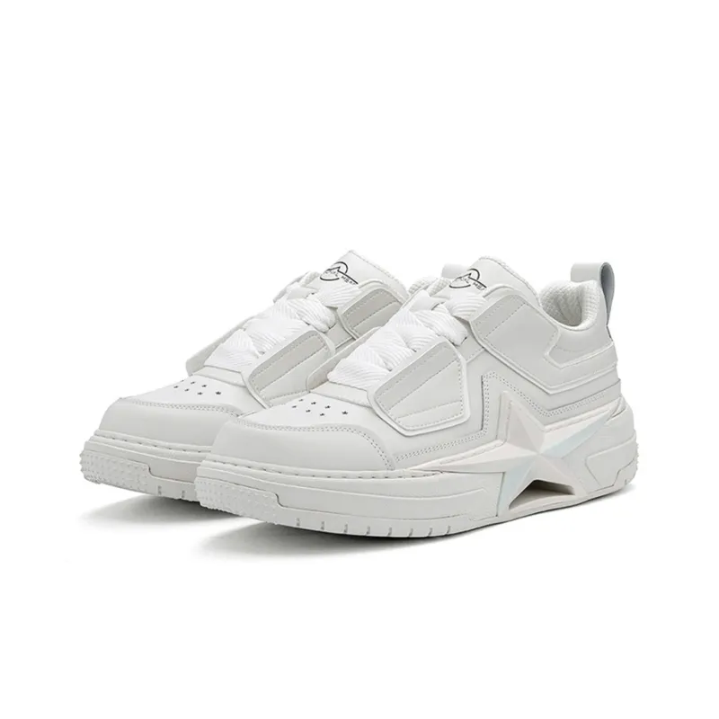 PENTAGONAL HEART Stepping Star Dream Series Skateboard Shoes Unisex Low Top Curtain White/White Gold-2