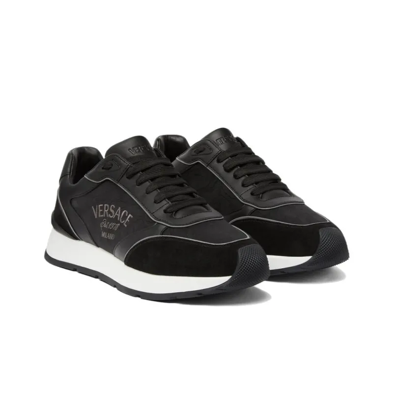 VERSACE Logo-embroidered Panelled Sneakers-2