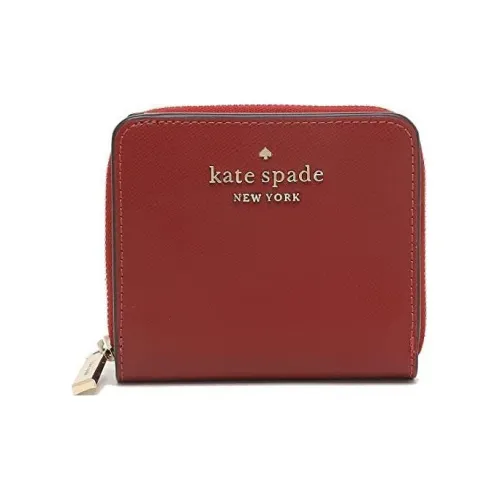 Kate Spade Leather Wallet Small Size Women's Red Blackcurrant