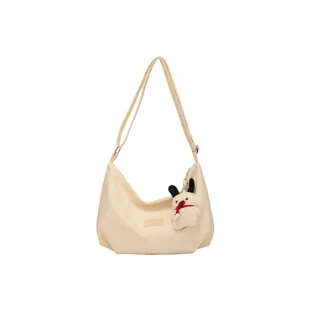 OUZIHUANG Nylon Crossbody Bag Shoulder Bag Regular Unisex Black/White/Purple/Pink