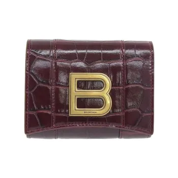 Balenciaga Leather Wallet Mini Women's Red