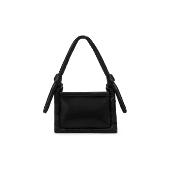CHARLES&KEITH Patch PU Small Square Bag Pillow Bag Shoulder Bags Medium Size Women's Jet Black Black/Cream Milk White