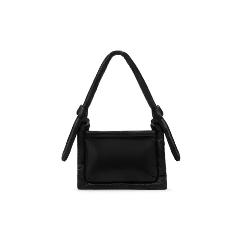 CHARLES&KEITH Patch PU Small Square Bag Pillow Bag Shoulder Bags Medium Size Women's Jet Black Black/Cream Milk White