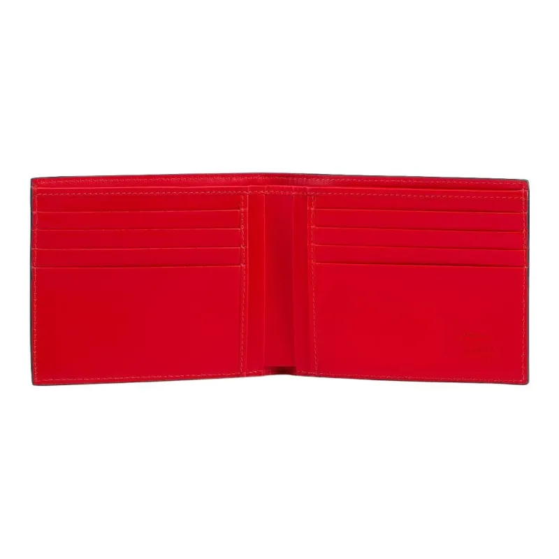 CL LUBOTING Calfskin Wallet Men's Black & Red-3
