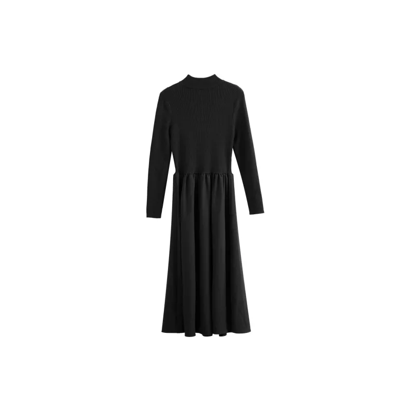 Olrain Long Sleeved Dresses Women's Dark Gray-1