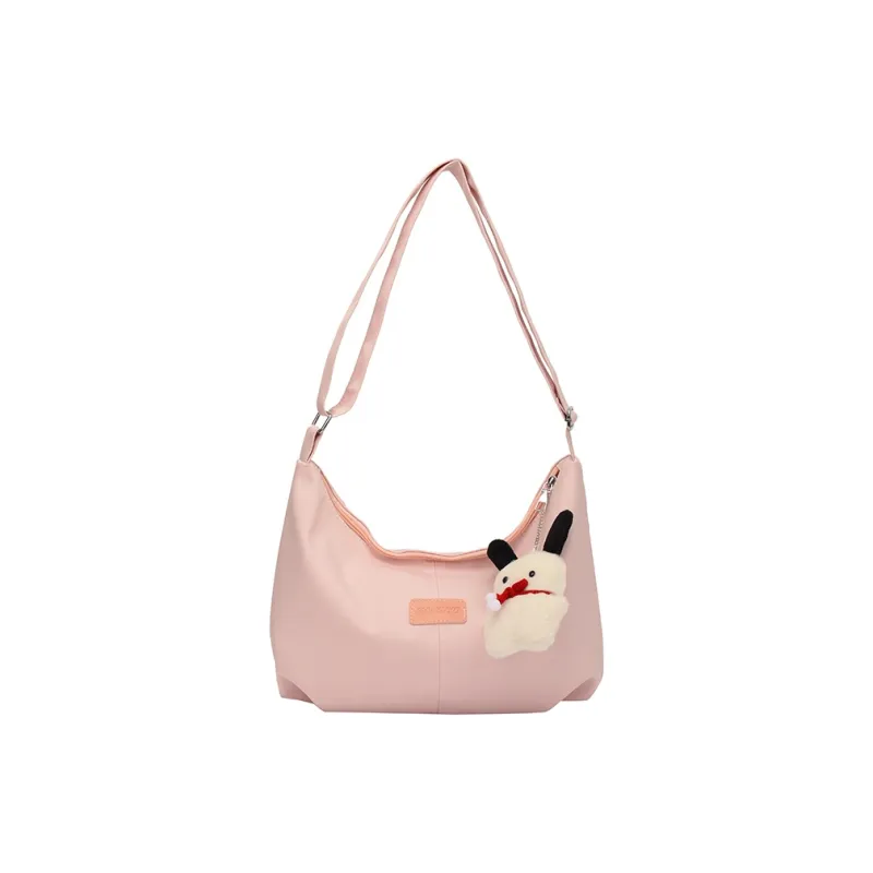 OUZIHUANG Nylon Crossbody Bag Shoulder Bag Regular Unisex Black/White/Purple/Pink-18
