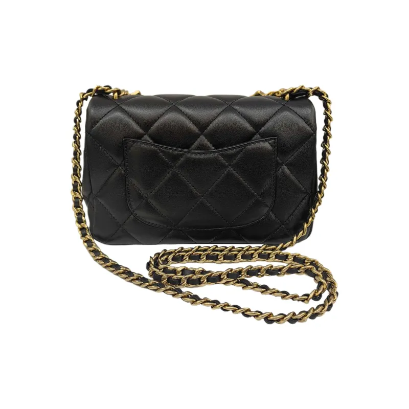 CHANEL Lambskin Flap Bag, Shoulder Bag, Crossbody Bag Women's Black-1