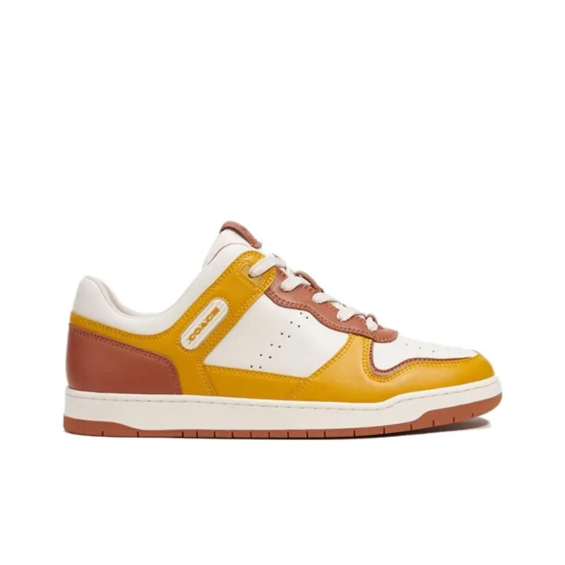 COACH Low Top Stylish Skateboarding Shoes Men's Yellow Brown-1