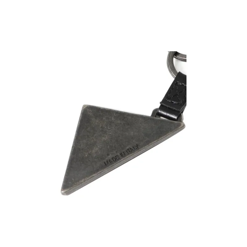 DIESEL Metal With Calfskin Key Ring Bag Accessories Men's Black-4